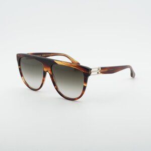 Victoria Beckham VB680S 230 Sunglasses Brown Aviator Frame, Smoke Lenses